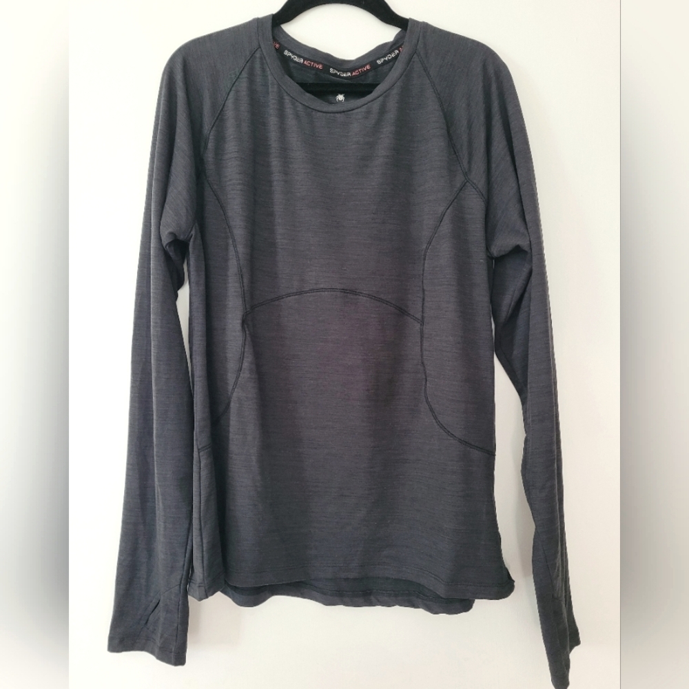 Spyder women's long sleeve shirt, layering piece with pocket, Size Large